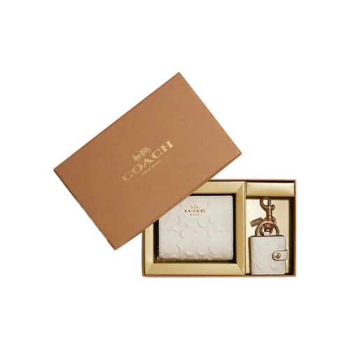 COACH Boxed Leather Wallet Women's White