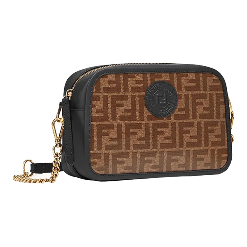 FENDI Coated Canvas With Leather Camera Bags Crossbody Bag Shoulder Bag Regular Women's Brown/Black-1