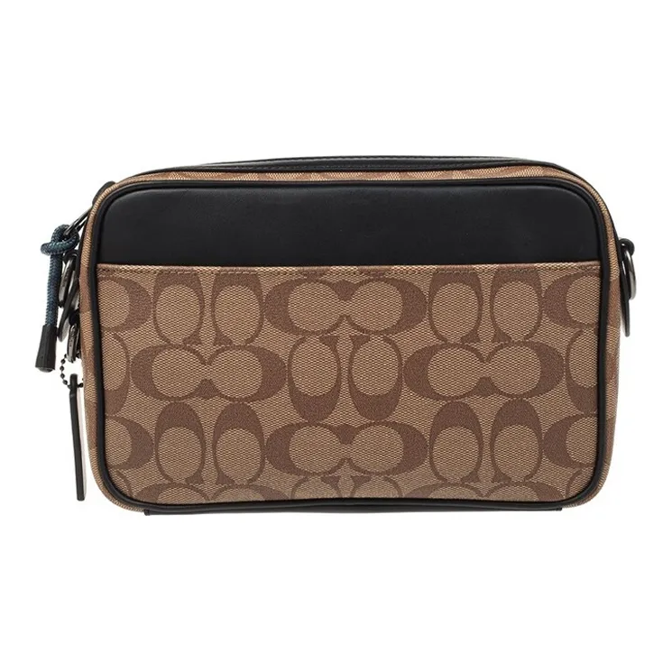 COACH Disney Collaboration Graham Canvas With Leather Camera Bag Shoulder Bag Crossbody Bag Small Size Men's Dark Brown-2
