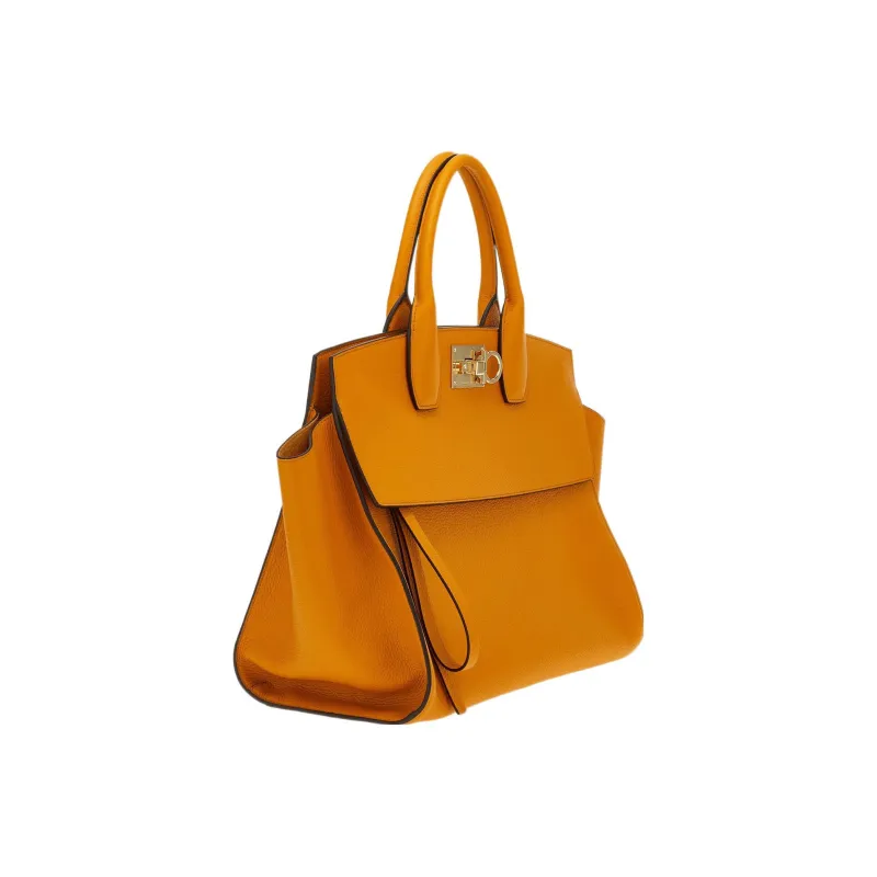 FERRAGAMO Studio Collection Cow Leather One Shoulder Handbags Women's Orange-2