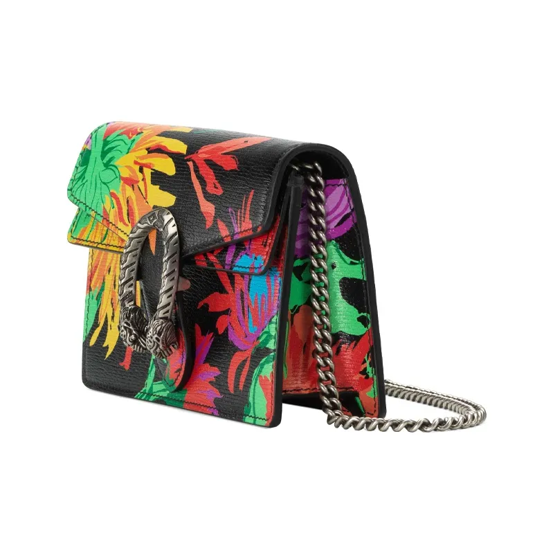 GUCCI Dionysus Leather Shoulder Bag Crossbody Bag Handbag Extra Mini Women's Black/Multicolor-1