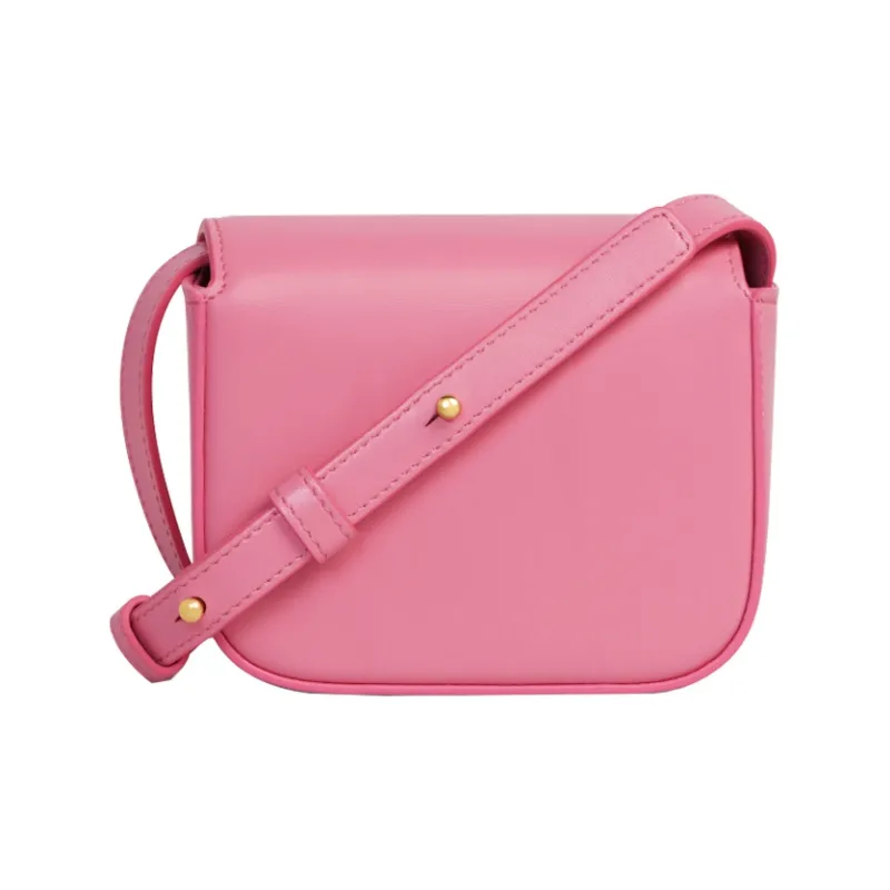 CELINE Triomphe Arc De Triomphe Shiny Cow Leather Shoulder Bag, Crossbody Bag Mini Women's Pink-4
