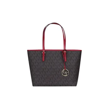 MICHAEL KORS PVC Tote Bag Shopping Bag Handbag Regular Women's Dark Brown & Red