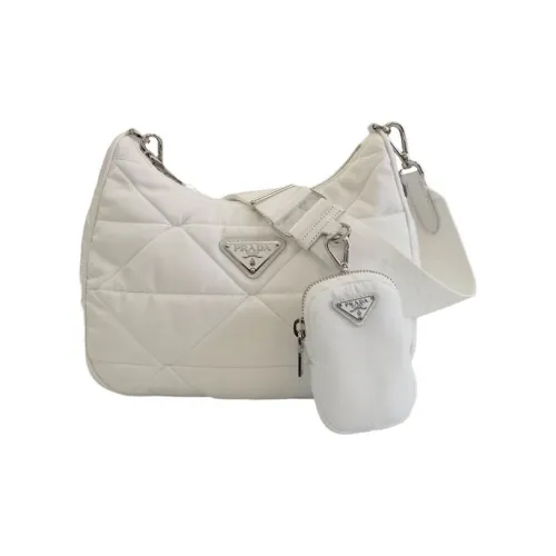 PRADA Nylon Shoulder Bag Women's White