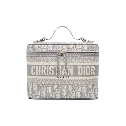 DIOR DiorTravel Polyester Toiletry Bag Storage Bag Handbag Shoulder Bag Crossbody Bag Makeup Bag Women's Gray
