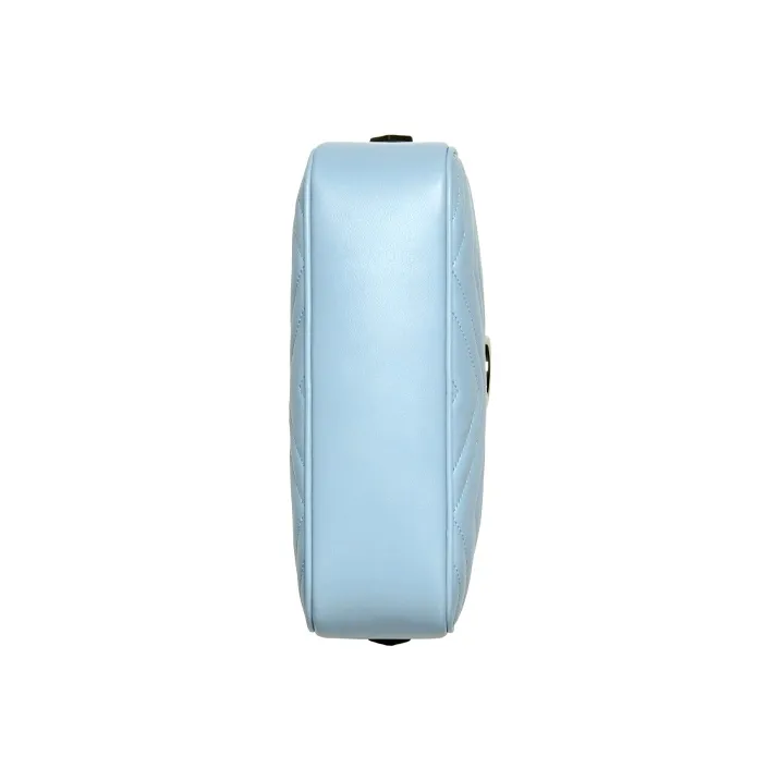 GUCCI Marmont Leather Camera Bag Portable Crossbody Bag Shoulder Bag Women's Light Blue-7