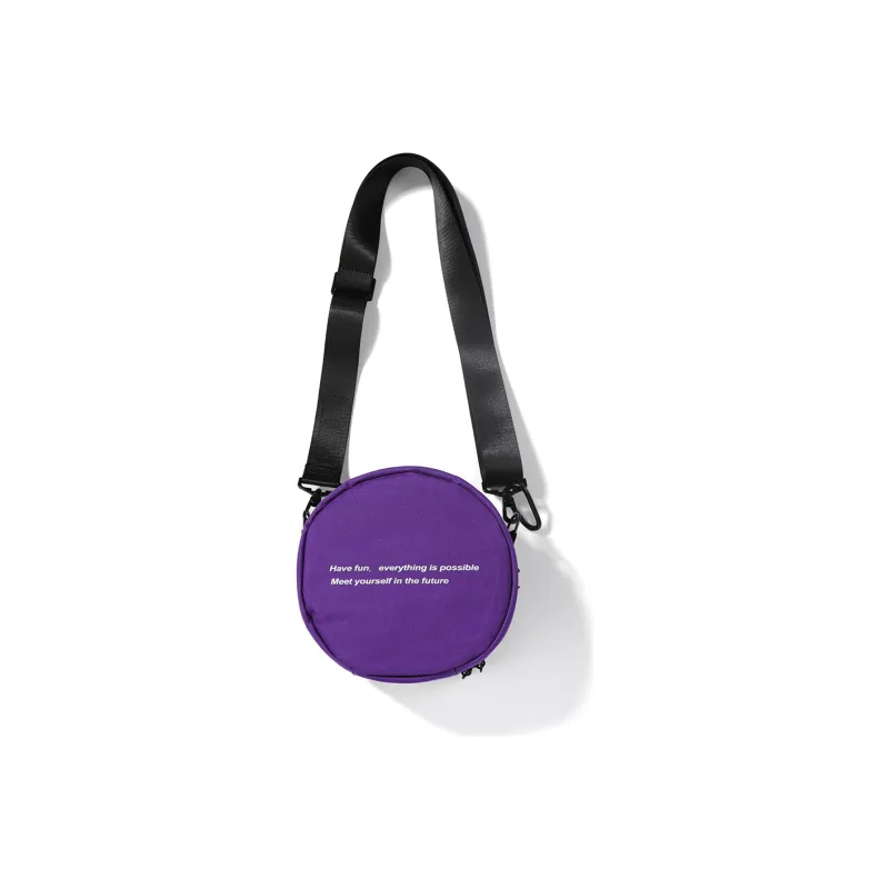 GENANX Fabric Shoulder Bag Crossbody Bag Mini Unisex Black/Purple/Yun Neon Green-4