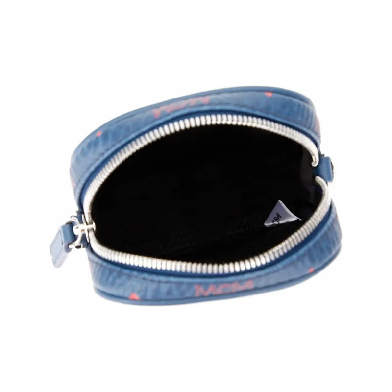 MCM Visetos Artificial Leather Crossbody Bag, Shoulder Bag Women's Blue-4