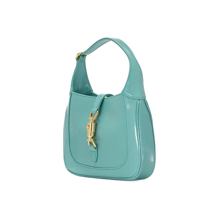 GUCCI Jackie 1961 Leather Crescent Shoulder Bag Shoulder Bag, Crossbody Bag Mini Women's Peacock Blue-2