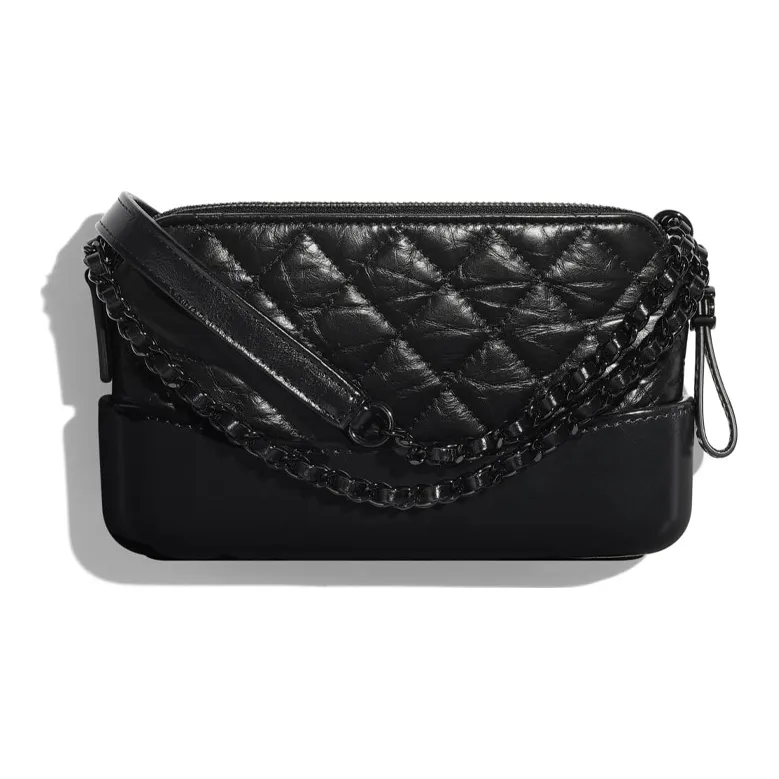 CHANEL GabrielleSo Black Calfskin Hobo Bag, Shoulder Bag, Crossbody Bag Mini Women's Black-1