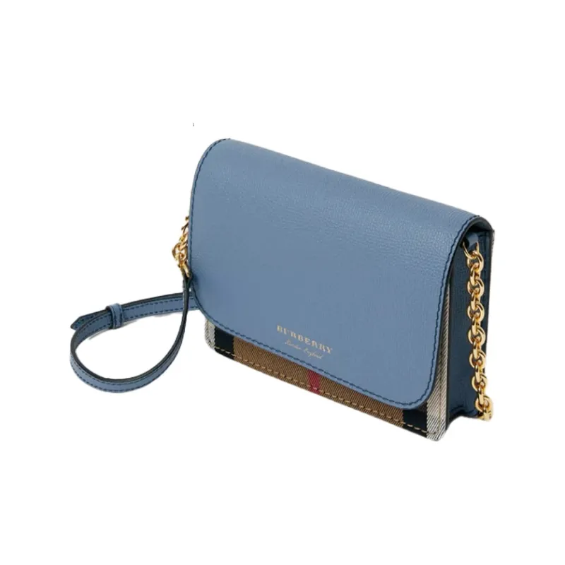 Burberry Caffè Leather Shoulder Bag Crossbody Bag Women's Slate Blue-2