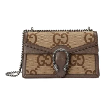 GUCCI Dionysus Canvas With Leather Crossbody Bag, Shoulder Bag Women's Beige Brown