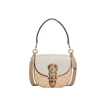 COACH Kleo Artificial Leather With Cow Leather Shoulder Bag Medium Size Women's