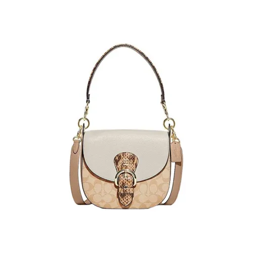 COACH Kleo Artificial Leather With Cow Leather Shoulder Bag Medium Size Women's