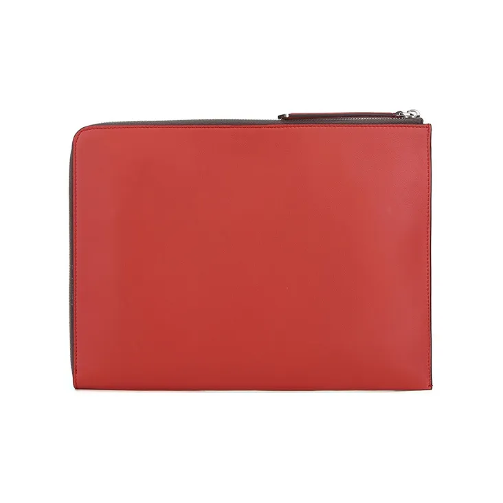 FENDI Cow Leather Clutch Regular Women's White Brown Blue-2