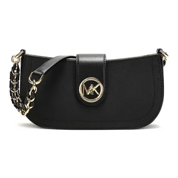MICHAEL KORS Carmen Leather Crescent Moon Bag Shoulder Bag Women's Black