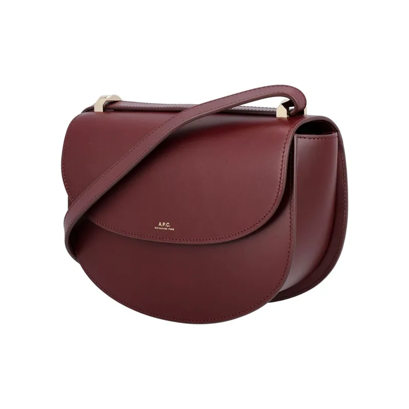 A.P.C Leather Shoulder Bag Crossbody Bag Women's Red-3