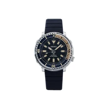 SEIKO Prospe Collection Mechanical Movement Silicone Strap Watch Men's Watch Black Dial SRPF81K1