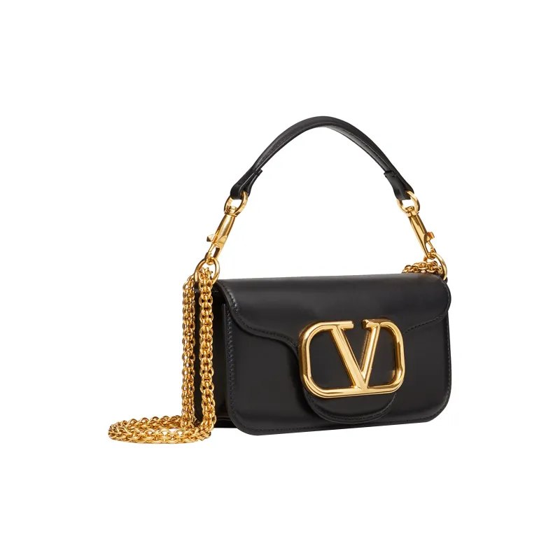 Valentino Locò Calfskin Baguette Bag One Shoulder Underarm Bag Handbag Mini Women's Black-1