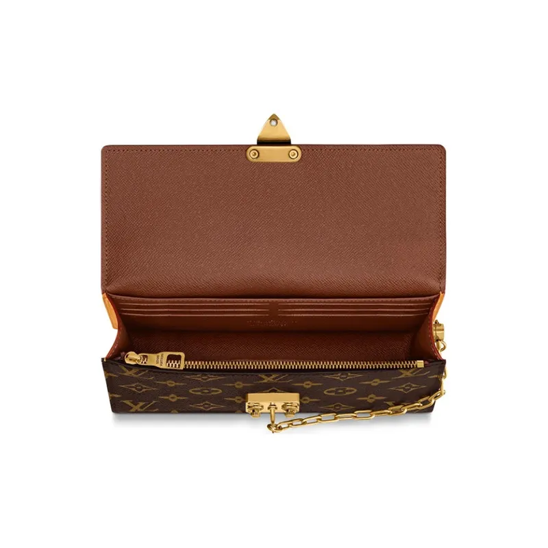 LOUIS VUITTON S Lock Belt Pouch Monogram Pm Brown-3