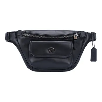 COACH Cow Leather Crossbody Fanny Pack Large Size Men's Black