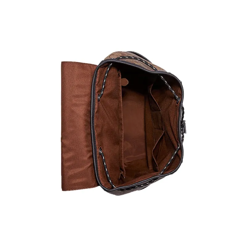 COACH Basquiat Collaboration Track Canvas Leather Backpack Medium Size Men's Black Brown Monogram-2