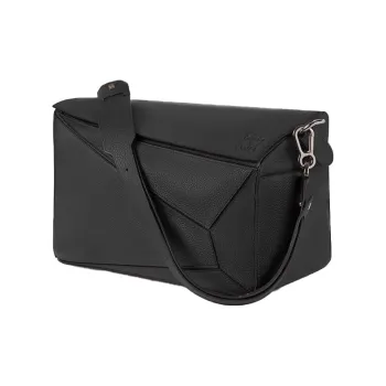 LOEWE Puzzle Grained Calfskin Shoulder Bag Crossbody Bag Men's Black