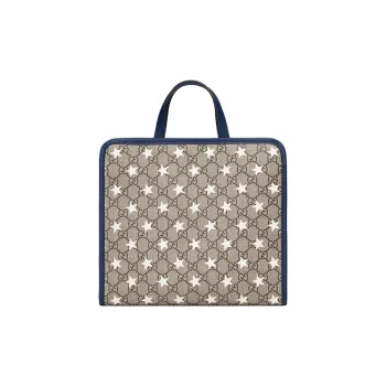 GUCCI Canvas With Leather Canvas Bag, Tote Bag, Shopping Bag, Handbag Kids' Ebony/Dark Blue