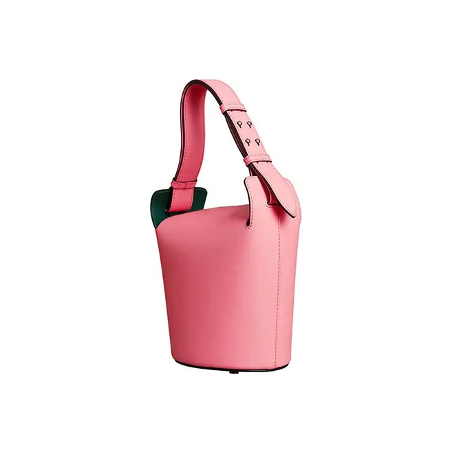 Burberry Leather Bucket Bag, Shoulder Bag, Crossbody Bag, Handbag Small Size Women's Pink-3
