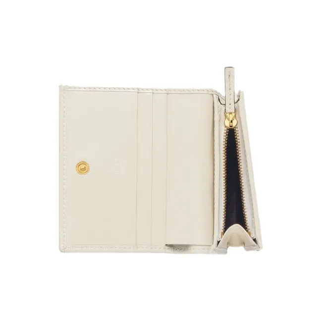 GUCCI Jackie 1961 Leather Clutch Wallets Card Holders Small Size Women's White-4