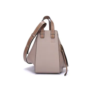LOEWE Hammock Cow Leather Hammock Bag Shoulder Bag Crossbody Bag Handbag Small Size Women's Brown Gray