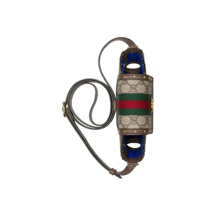 GUCCI Ophidia Canvas With Leather Headphone Protective Case Shoulder Bag Crossbody Bag Small Size Unisex Ebony/Brown-4