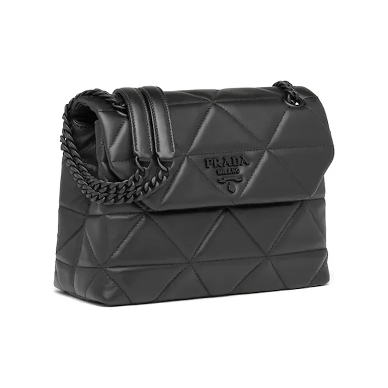 PRADA Spectrum Leather Shoulder Bag Medium Size Women's Black-1
