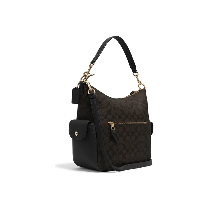 COACH Pennie Leather Bucket Bag Handbag Shoulder Bag Women's Dark Brown-1