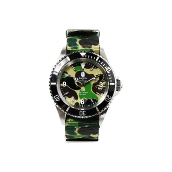 A BATHING APE Abc Belt Type 1 Bapex Watch Green