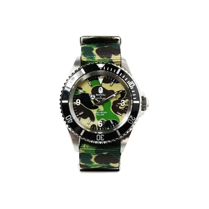 A BATHING APE Abc Belt Type 1 Bapex Watch Green-0