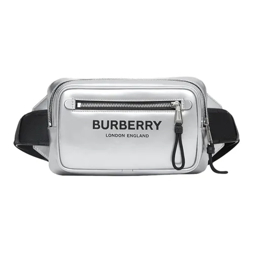 Burberry LOGO Print Waist Bag Men's Silver
