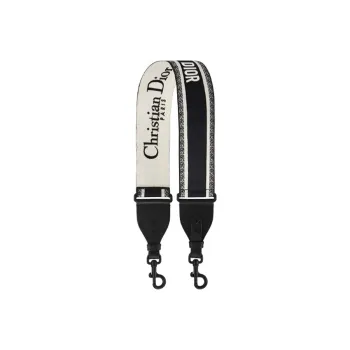 DIOR Embroidery Shoulder Strap Bag Straps Women's Black