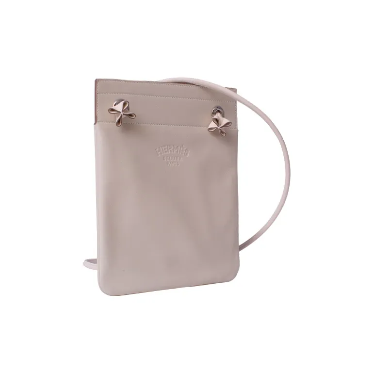 HERMES Aline Leather Backpack, Crossbody Bag, Shoulder Bag Unisex Cream White-2