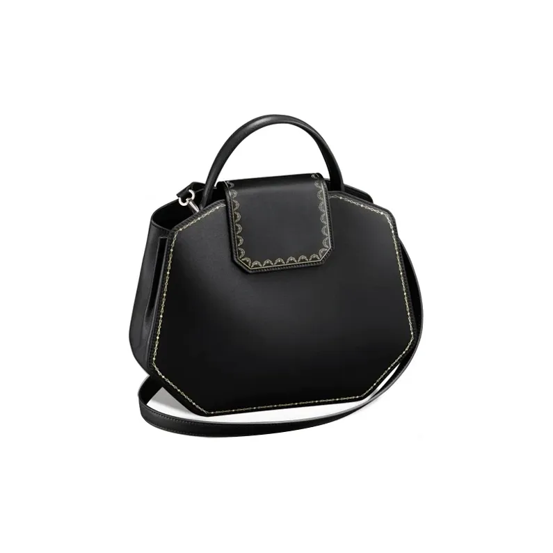 CARTIER GUIRLANDE Calfskin Handbag Shoulder Bag Crossbody Bag Small Size Women's Black-0