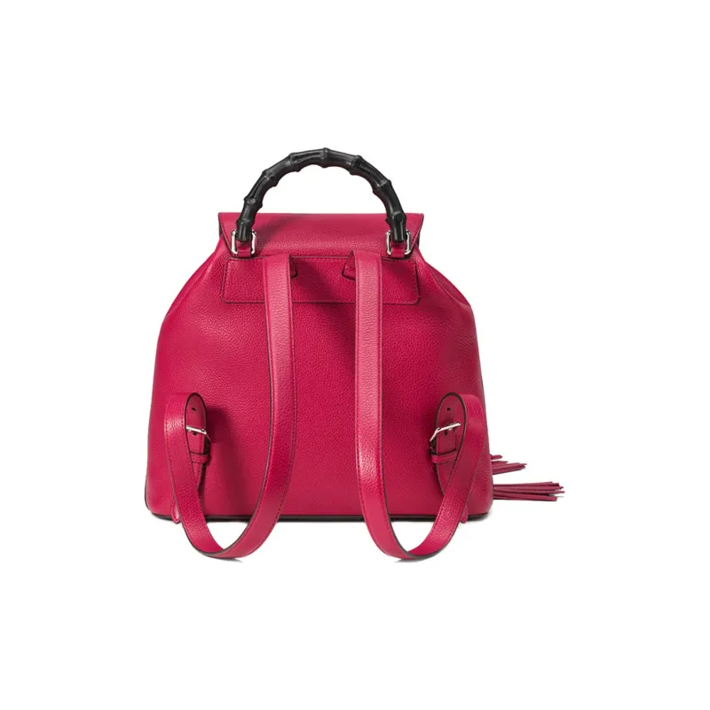 GUCCI Leather Portable Backpack Women's Fuchsia-1