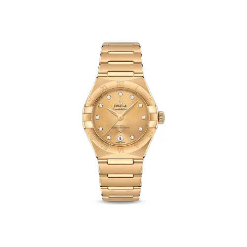 OMEGA Constellation Collection Automatic Mechanical Movement Women's Watch Watch 29mm Gold Dial Gold Watch Case