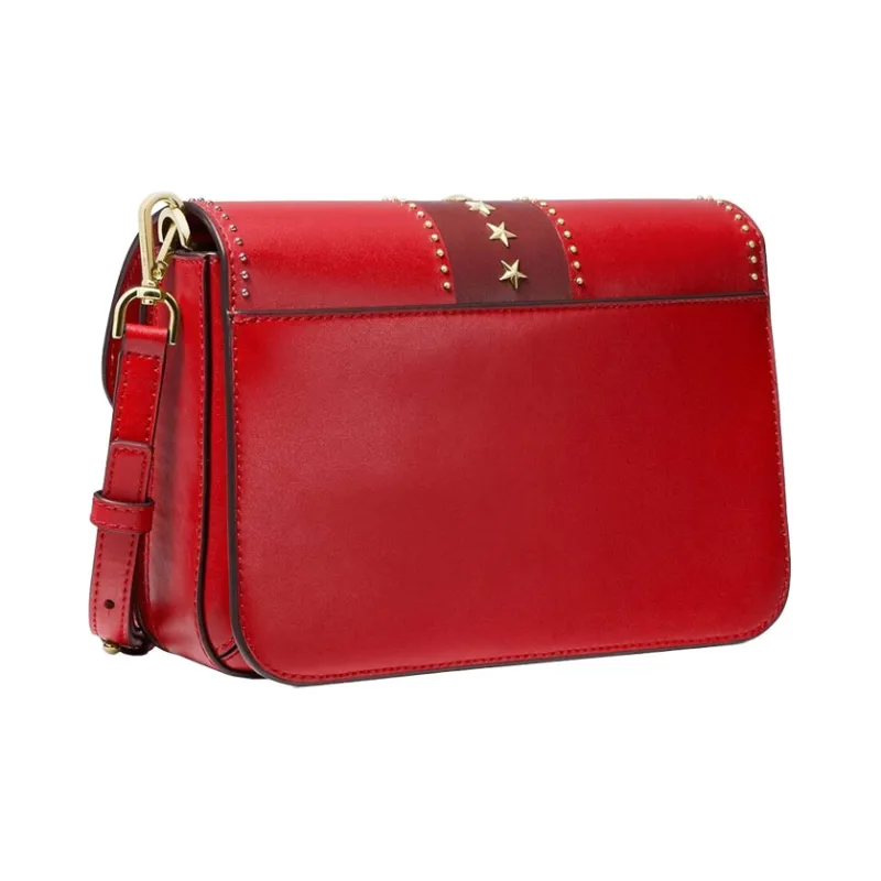 MICHAEL KORS Sloan Cow Leather Messenger Bag, Crossbody Bag, Shoulder Bag Women's Red Multicolor-2