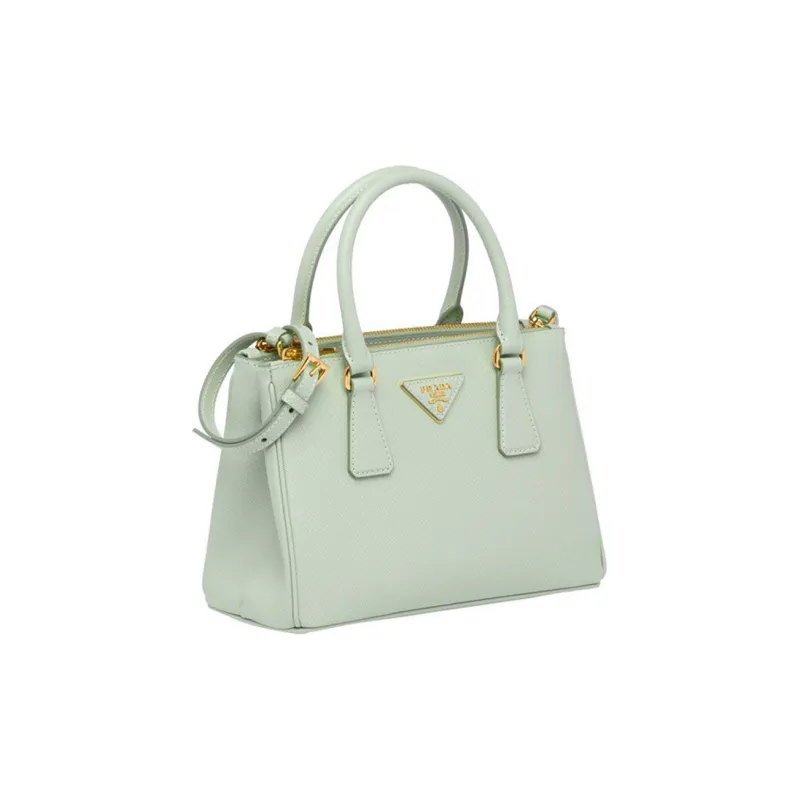 PRADA Galleria Killer Bag Cow Leather Shoulder Bag Small Size Women's Aqua Green-1