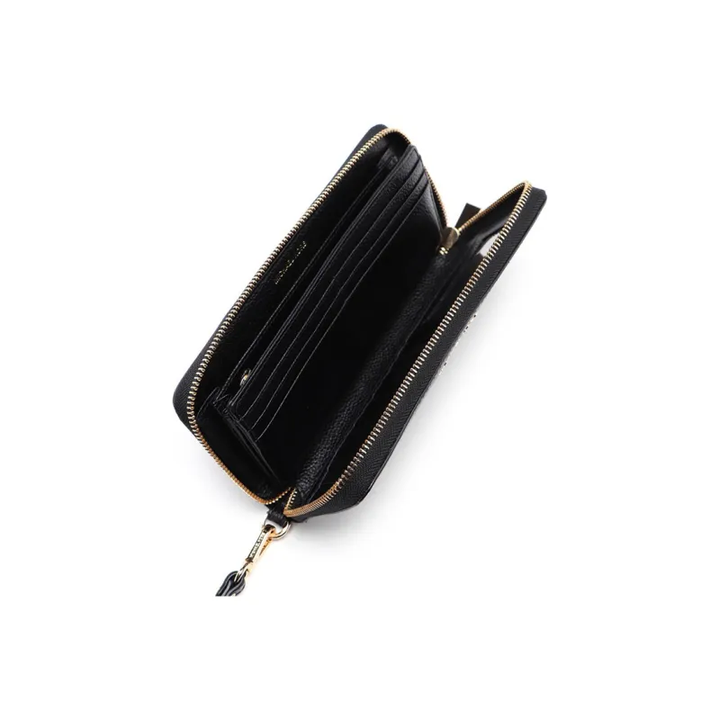 MICHAEL KORS Jet Set Leather Clutch Wallet Women's Black-3