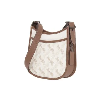 COACH Emery Canvas Leather Canvas Bag, Shoulder Bag, Crossbody Bag Small Size Women's White/Brown
