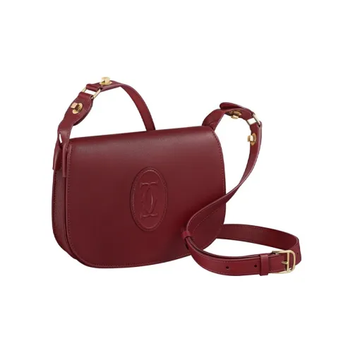 CARTIER CARNASSIÈRE Calfskin Saddle Bag Shoulder Bag Crossbody Bag Women's Burgundy