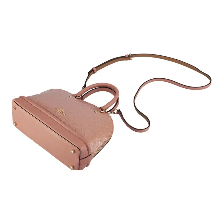 COACH Sierra Patent Leather Dome Bag, Shoulder Bag, Crossbody Bag, Handbag Small Size Women's Pink-3