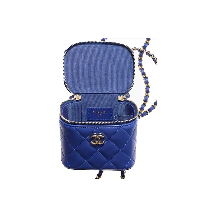 CHANEL Sheepskin Box Bag, Shoulder Bag, Crossbody Bag Mini Women's Royal Blue-3