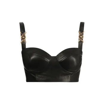 VERSACE Leather Bra 'Black'